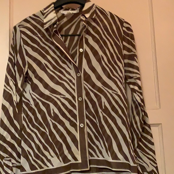 MICHAEL KORS SZ 6 BLOUSE.ANIMAL PRINT. New - Picture 2 of 12